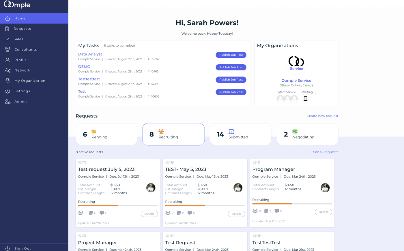 Oomple Agency Dashboard