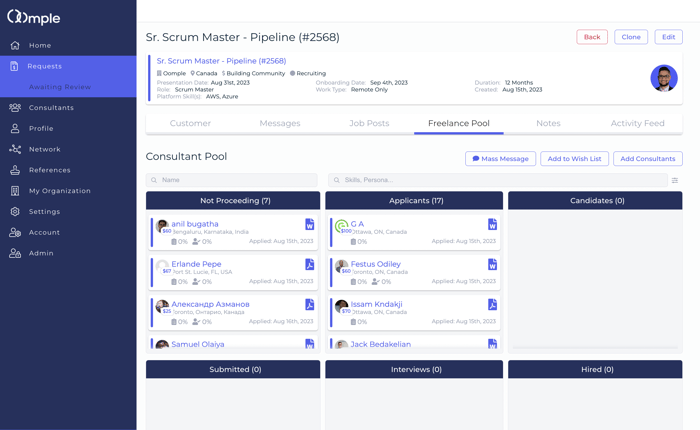 Oomple Applicant Tracking Management