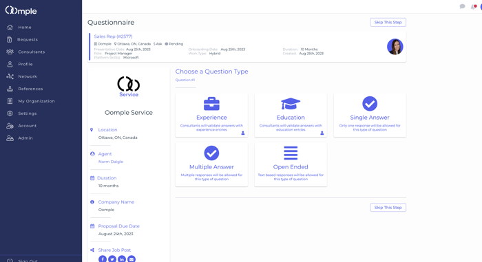 Oomple Vetting and Filtering Options