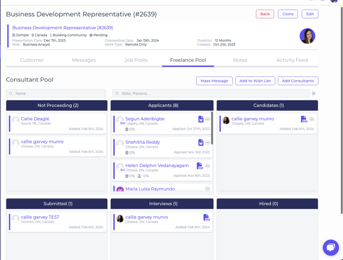 Effortlessly Manage Candidate Benches